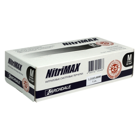 Перчатки NitriMax эконом, чёрные M (100шт)