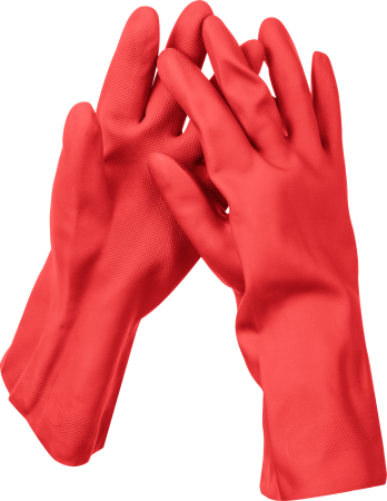 Латексные перчатки ЗУБР Латекс+ р. L хозяйственно-бытовые повышенной прочности с х/б напылением рифлёные 11250-L