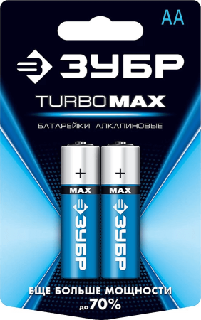 Щелочная батарейка ЗУБР Turbo-MAX АА 2шт 59206-2C
