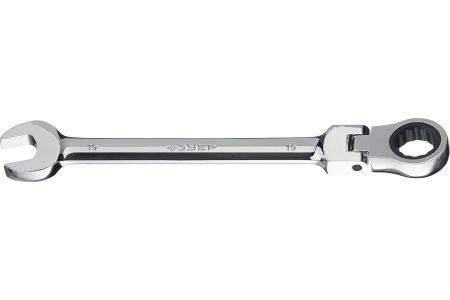 Шарнирный трещоточный гаечный ключ ЗУБР Профессионал 19 мм 27101-19
