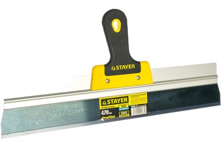 Фасадный шпатель анодированный STAYER Flat 470 мм усиленная алюминиевая направляющая двухкомпонентная ручка 10045-47
