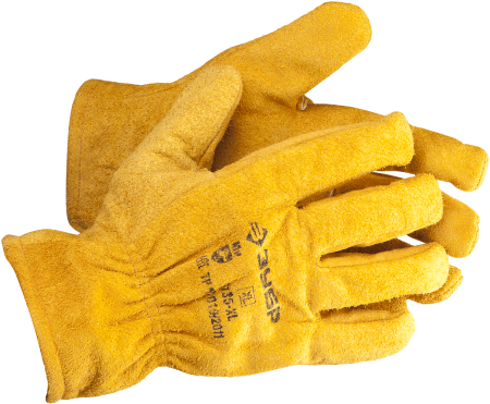 Рабочие перчатки ЗУБР р. XL кожаные с подкладкой 1135-XL