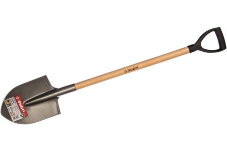 Штыковая лопата ЗУБР Фаворит с деревянным черенком, с рукояткой 4-39502