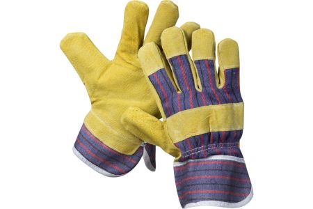 Рабочие перчатки STAYER р. XL комбинированные кожаные из спилка с тиснением 1131-XL