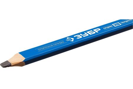 Профессиональный строительный карандаш ЗУБР Профессионал КСП 180 мм с увеличенным графитовым стержнем 3х6 мм твердость HB 4-06305-18