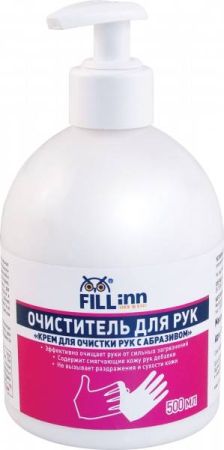 FILL INN FL142 Очиститель для рук «Крем для очистки рук с абразивом», 500 мл (флакон с дозатором)