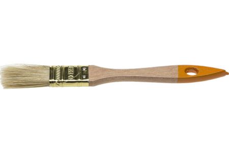 Флейцевая плоская кисть DEXX Практик 20 мм 3/4" натуральная щетина деревянная ручка 0100-020