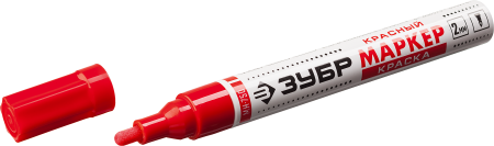 Маркер-краска ЗУБР Профессионал МП-400 красный 2-4 мм круглый наконечник 06325-3