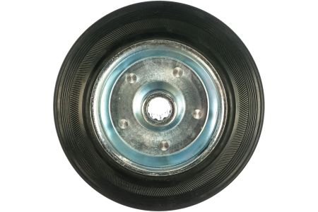Неповоротное колесо резина/металл игольчатый подшипник ЗУБР Профессионал d=200 мм г/п 185 кг 30936-200-F