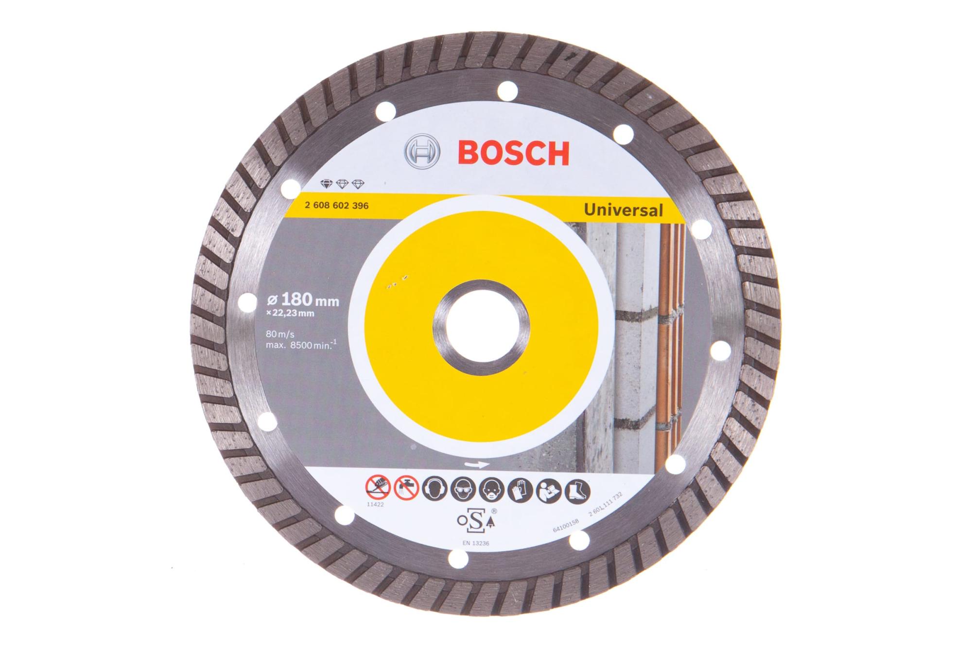 BOSCH 2.608.602.396 Диск алмазный Professional for Universal  Turbo,ф180х22.23х2.5мм,дстр материало - цена, характеристики, фото, отзывы  - купить в Москве и России с доставкой