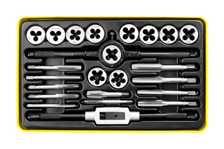 STAYER MaxCut 24 предмета, набор метчиков и плашек, легированная сталь, 28016-H8