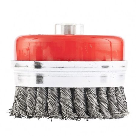 MATRIX Щетка для УШМ Heavy Duty, 100 мм, М14, чашка, крученая проволока 0.5 мм