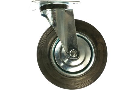 Поворотное колесо c тормозом резина/металл игольчатый подшипник ЗУБР Профессионал d=200 мм г/п 185 кг 30936-200-B