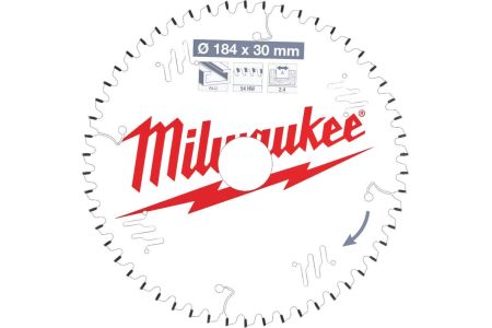 Milwaukee Пильный диск для циркулярной пилы по алюминию184x30x2,4x54 трапецевидный зуб/плоский зуб отрицат. уг