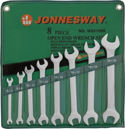 Jonnesway W25108S Набор ключей рожковых 6-22мм, 8 предметов